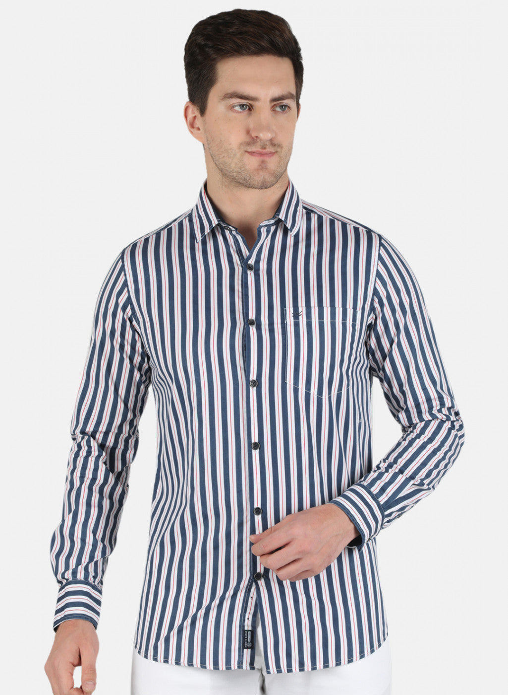 Men NAvy Blue Stripe Shirt