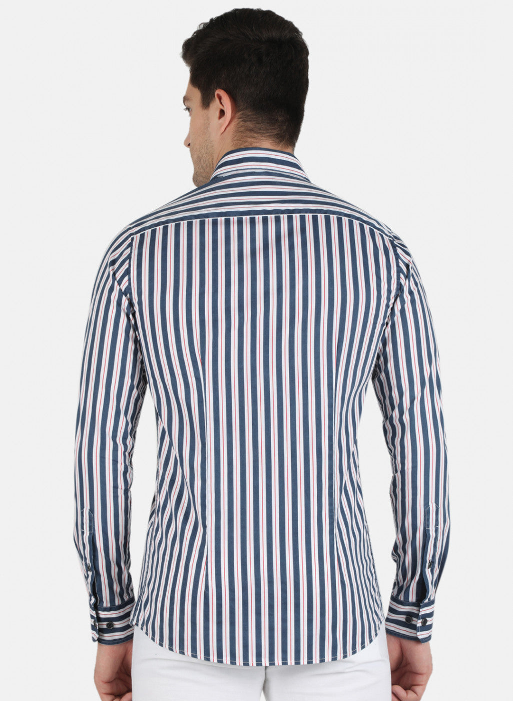 Men NAvy Blue Stripe Shirt