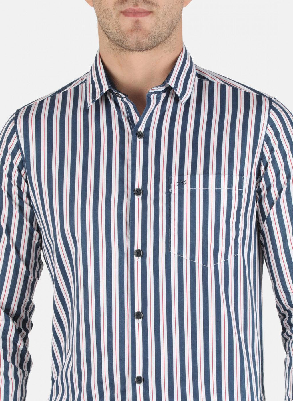 Men NAvy Blue Stripe Shirt