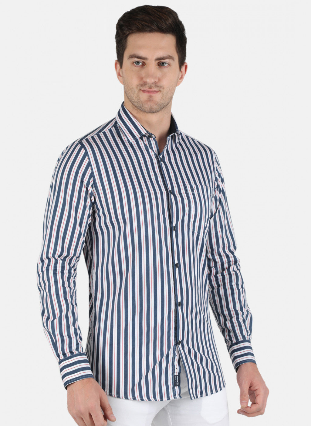 Men NAvy Blue Stripe Shirt