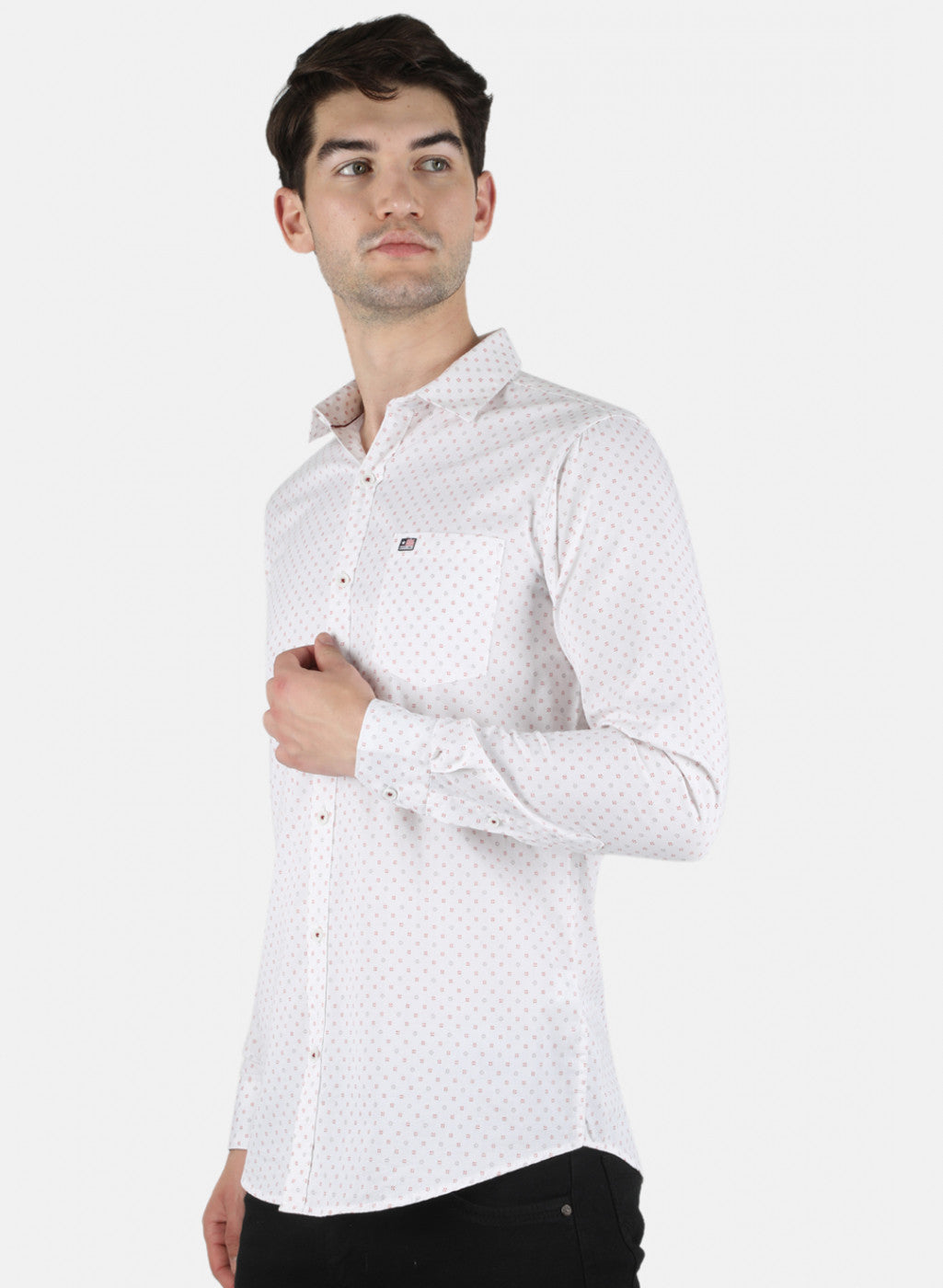 Men White Printed Shirt