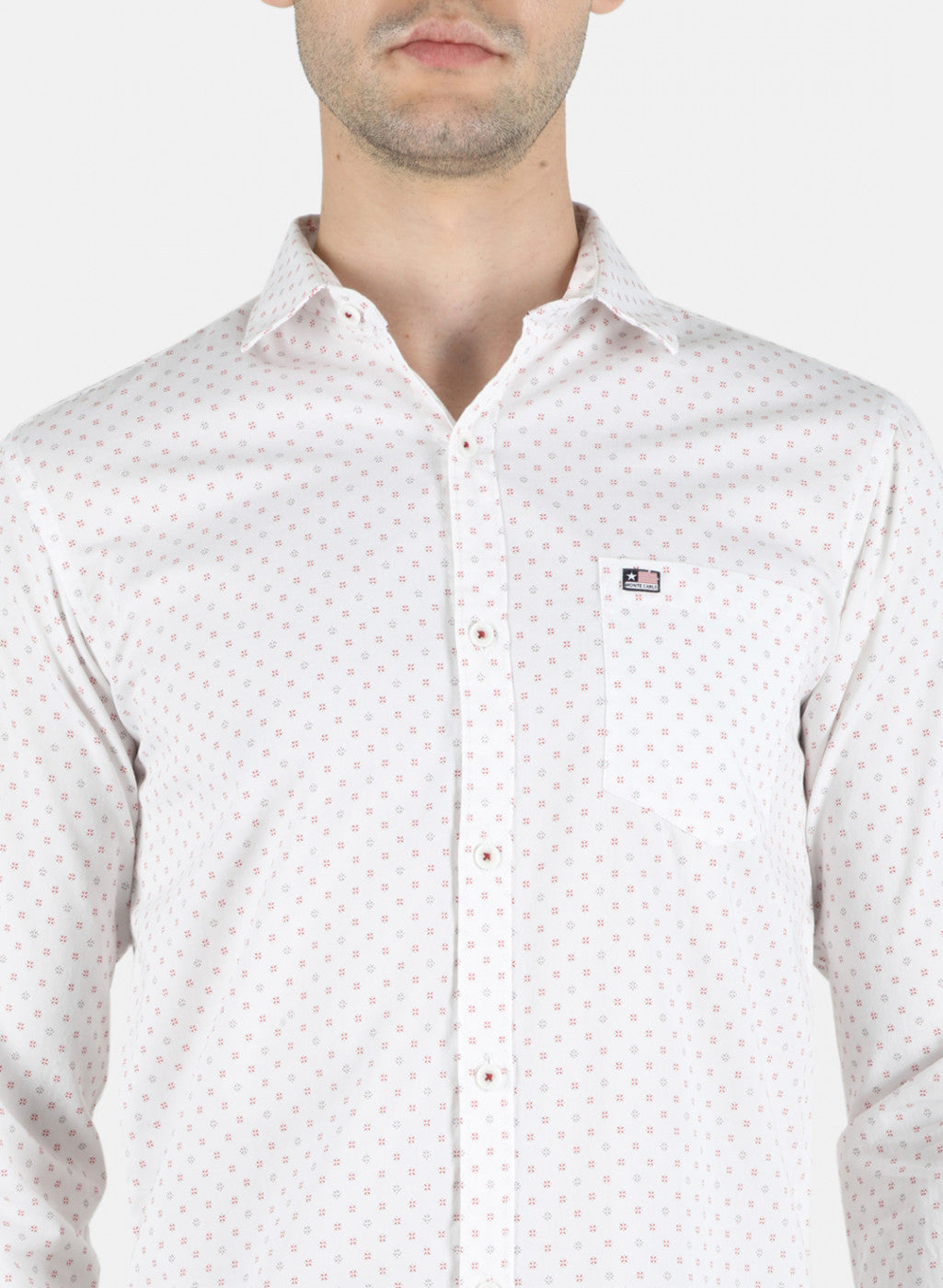 Men White Printed Shirt