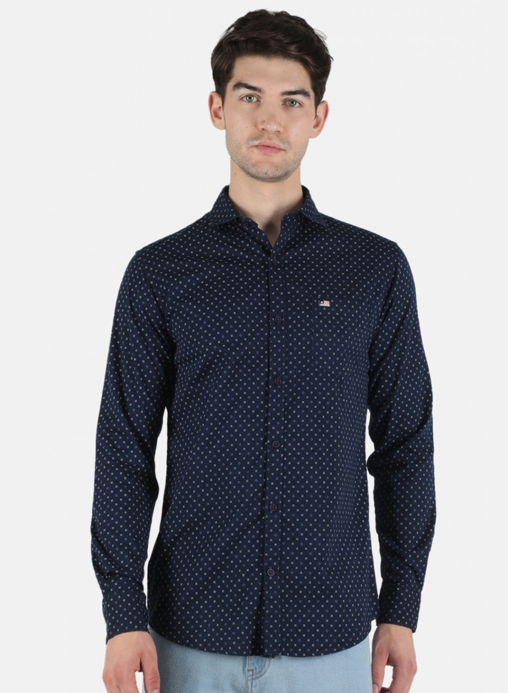 Men Blue Printed Shirt