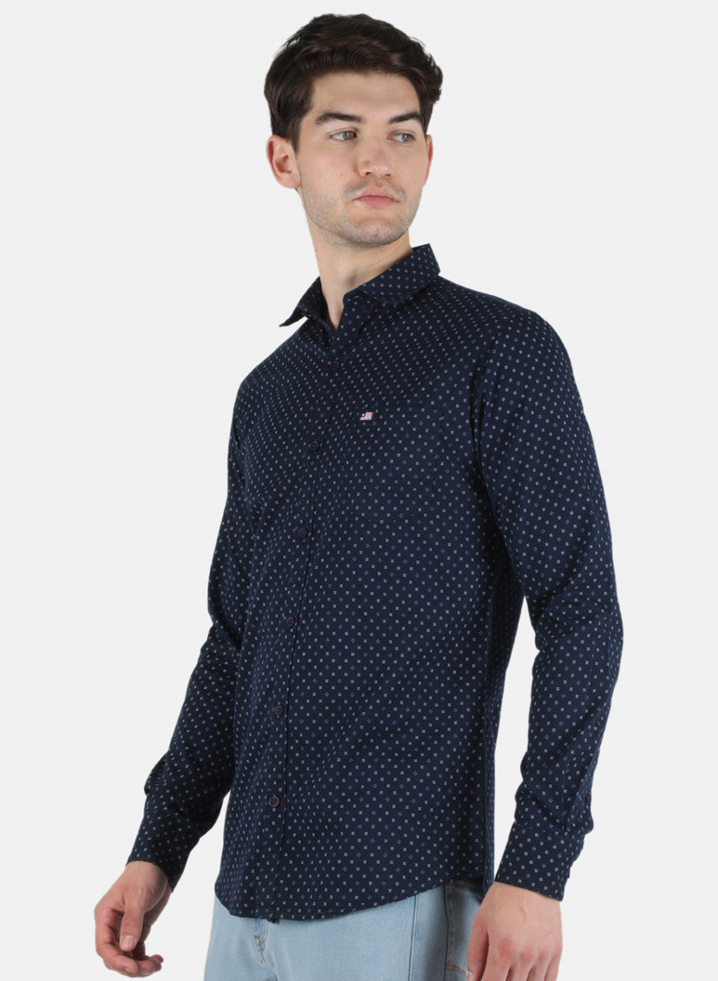 Men Blue Printed Shirt