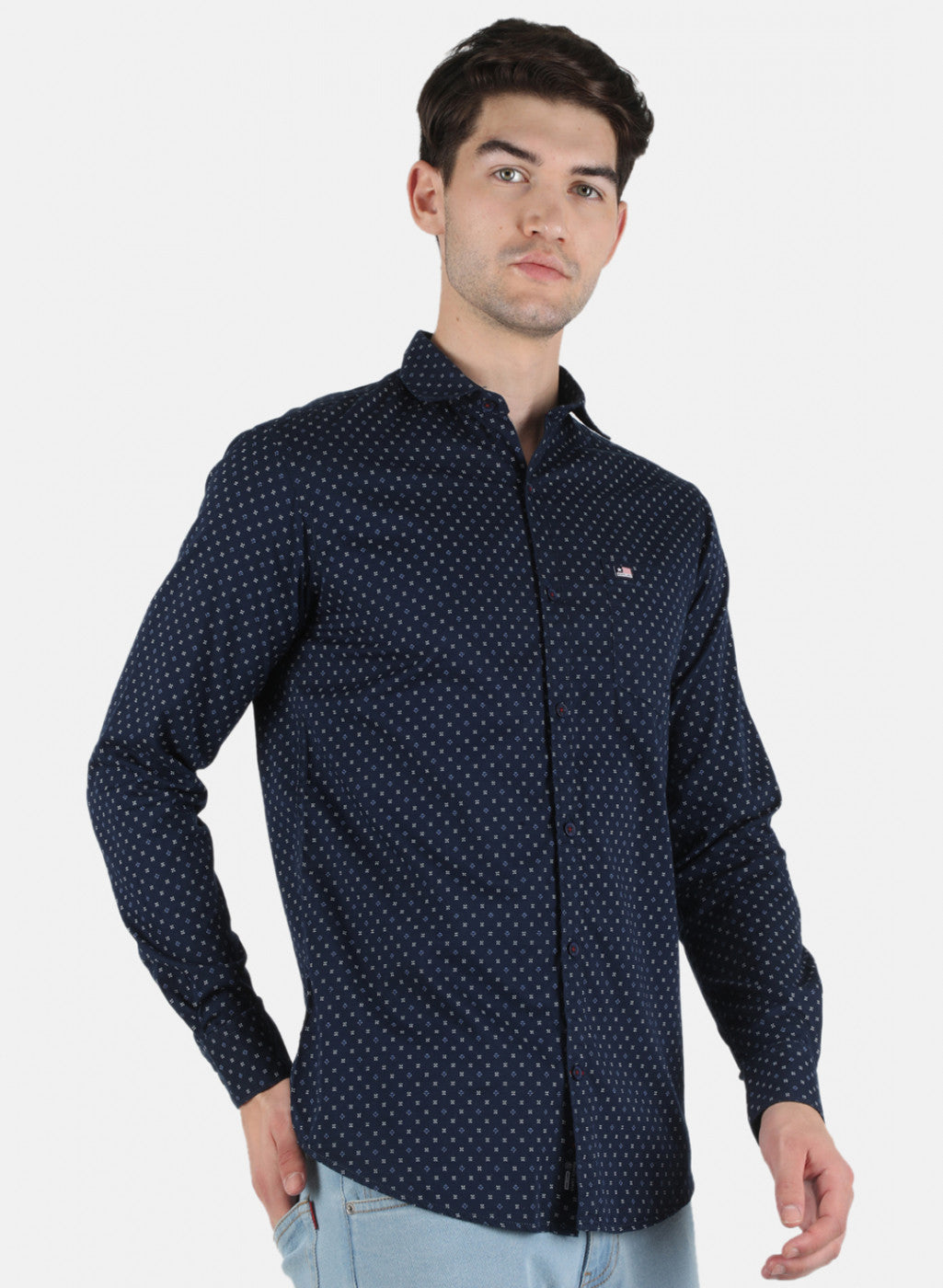 Men Blue Printed Shirt