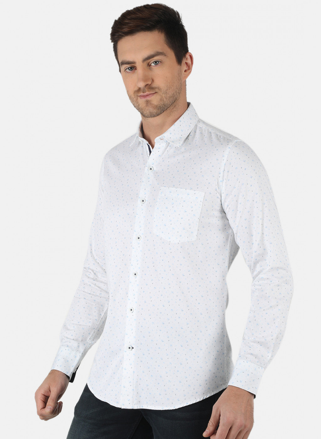 Men White Printed Shirt