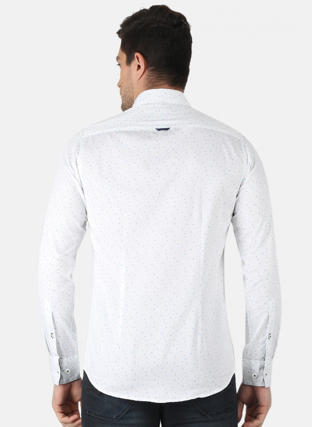 Men White Printed Shirt