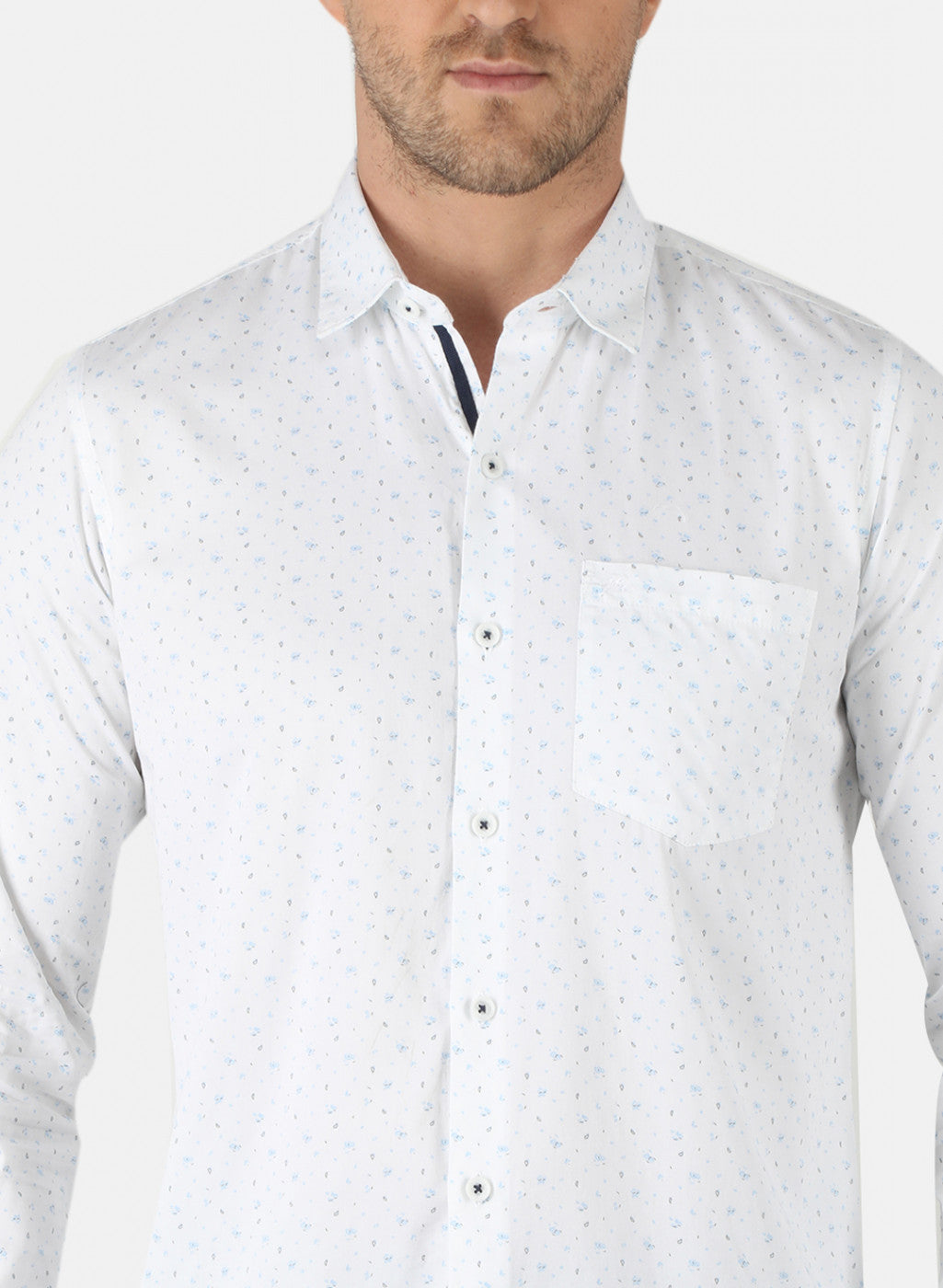 Men White Printed Shirt