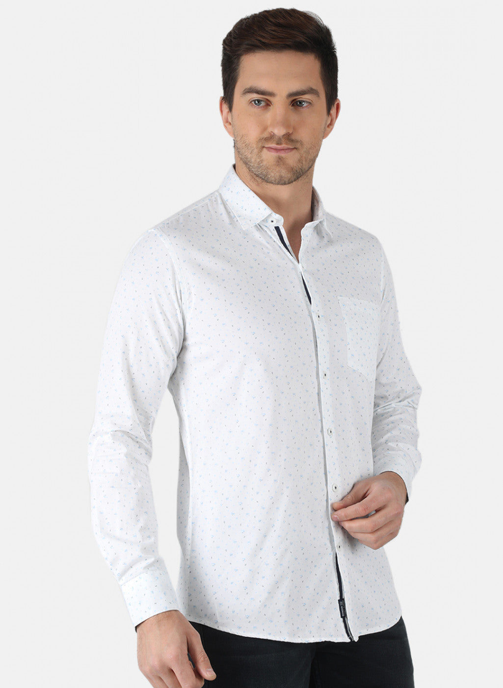 Men White Printed Shirt