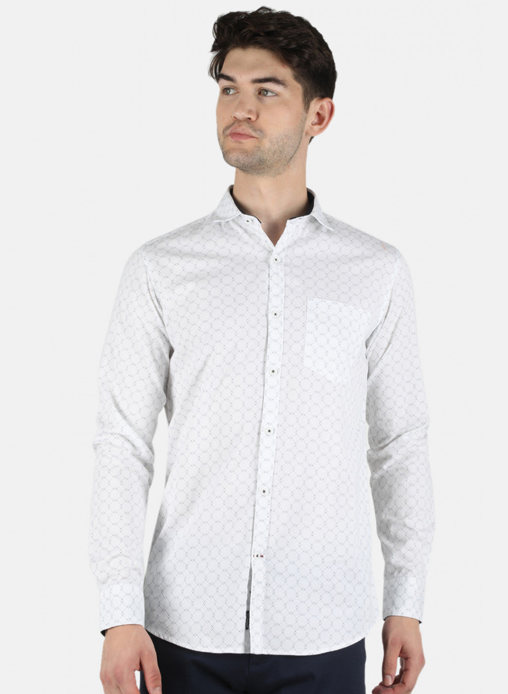 Men White Printed Shirt