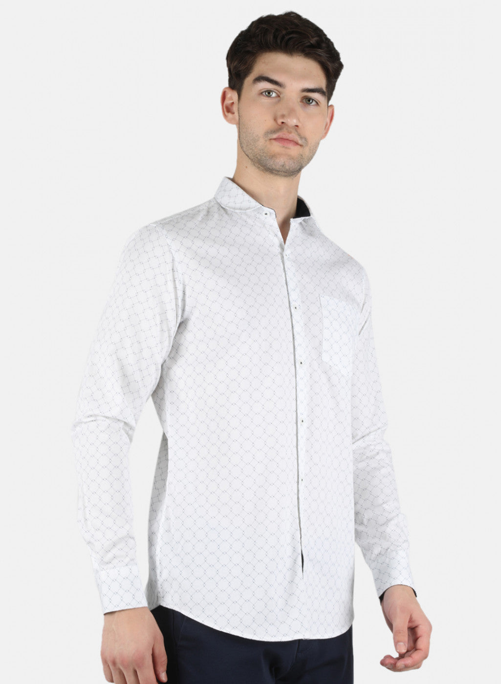 Men White Printed Shirt