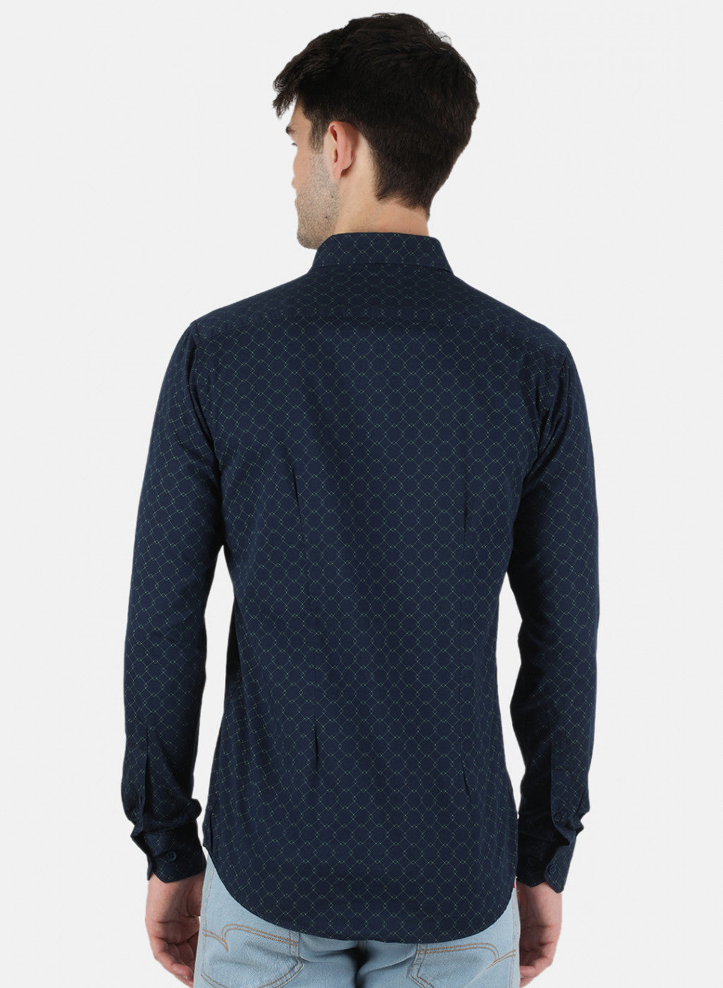 Men NAvy Blue Printed Shirt