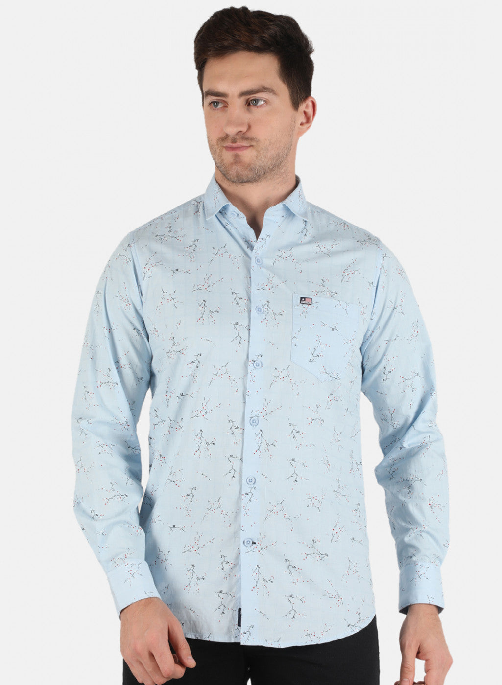 Men Blue Printed Shirt