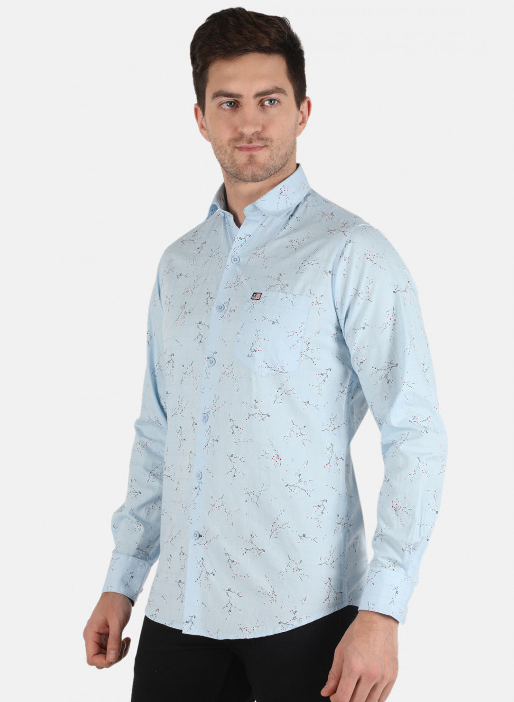 Men Blue Printed Shirt