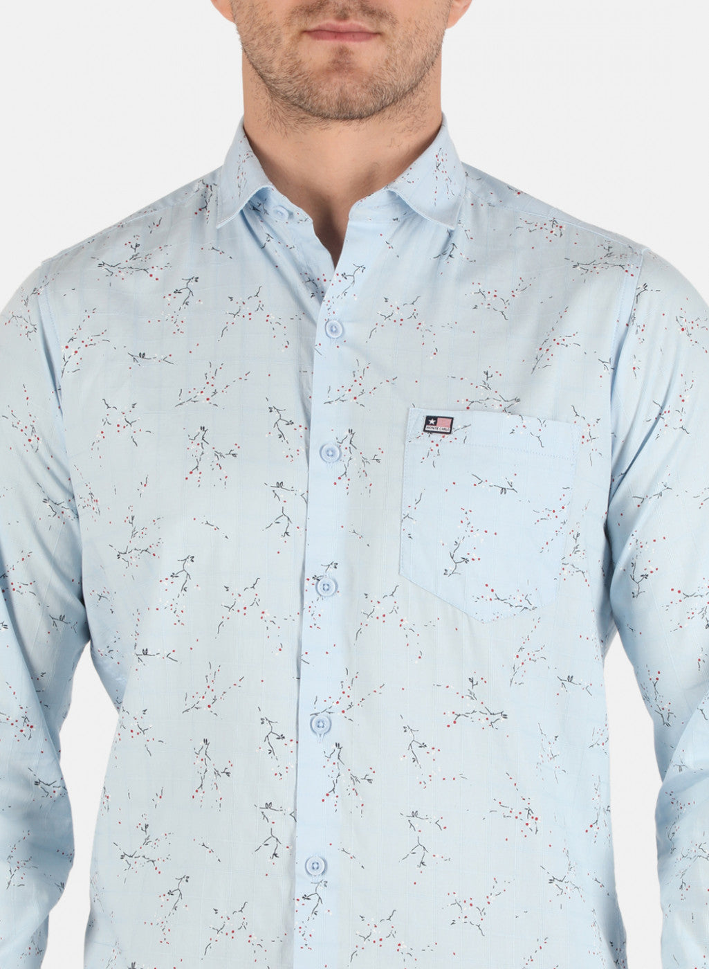 Men Blue Printed Shirt