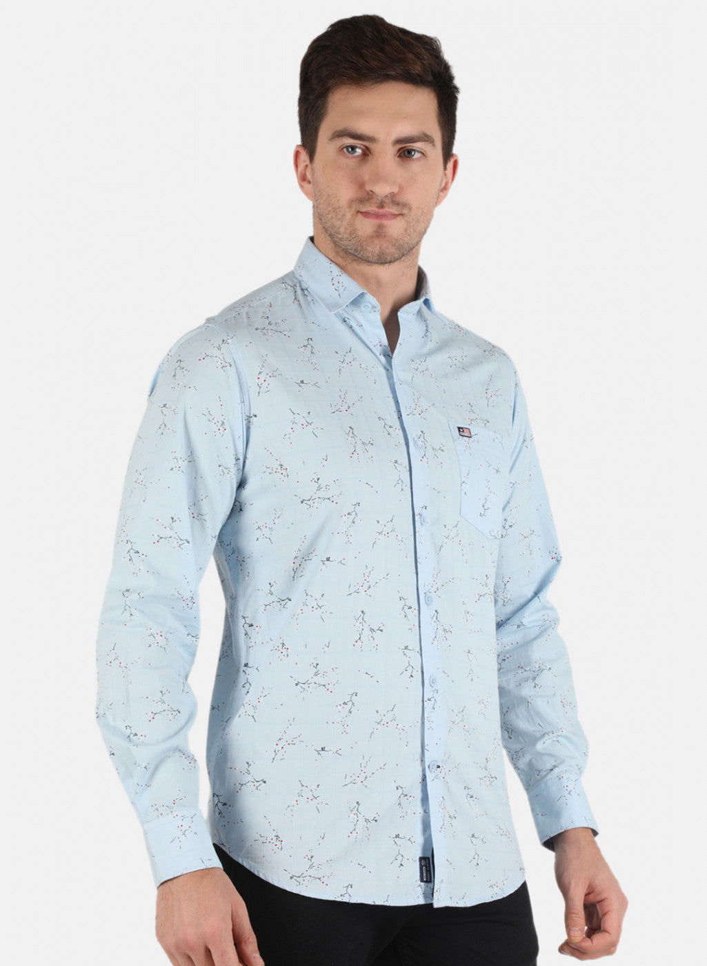 Men Blue Printed Shirt