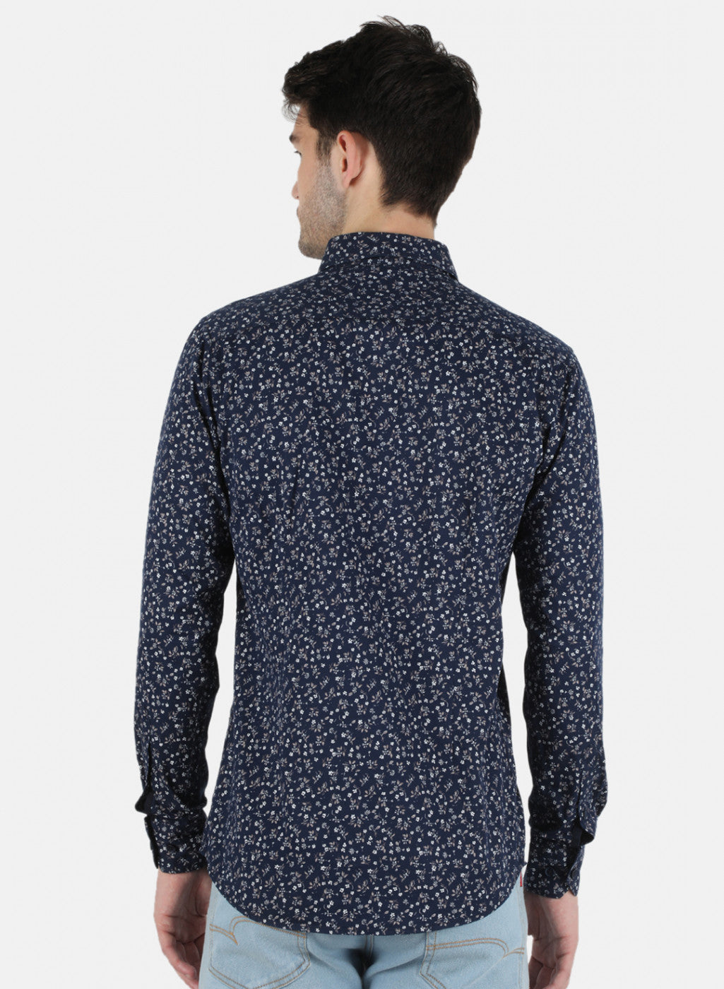 Men NAvy Blue Printed Shirt