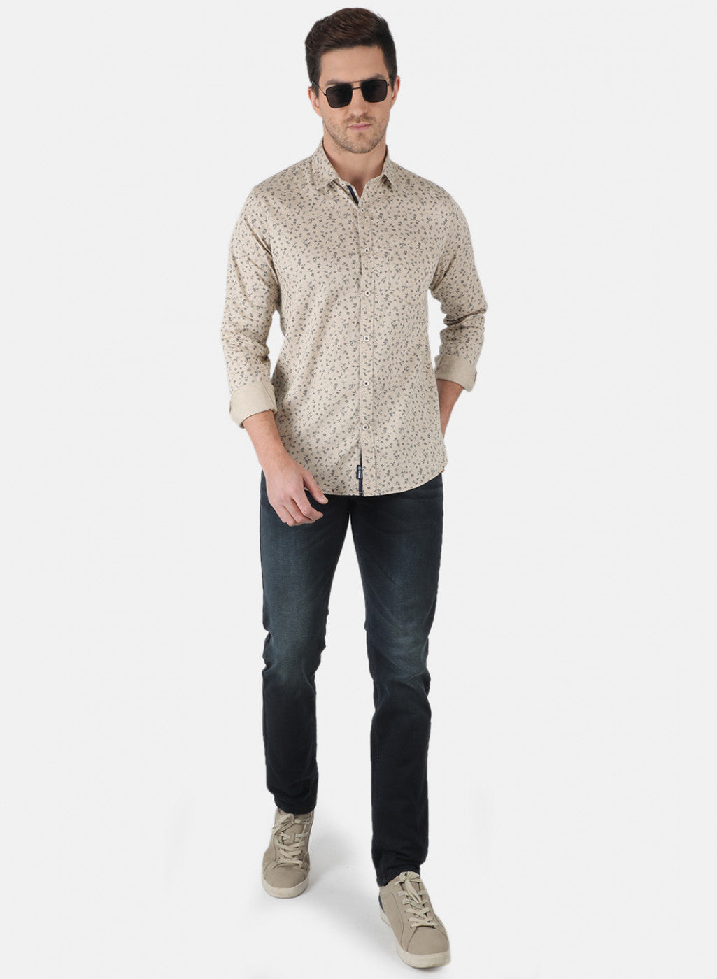 Men Brown Printed Shirt