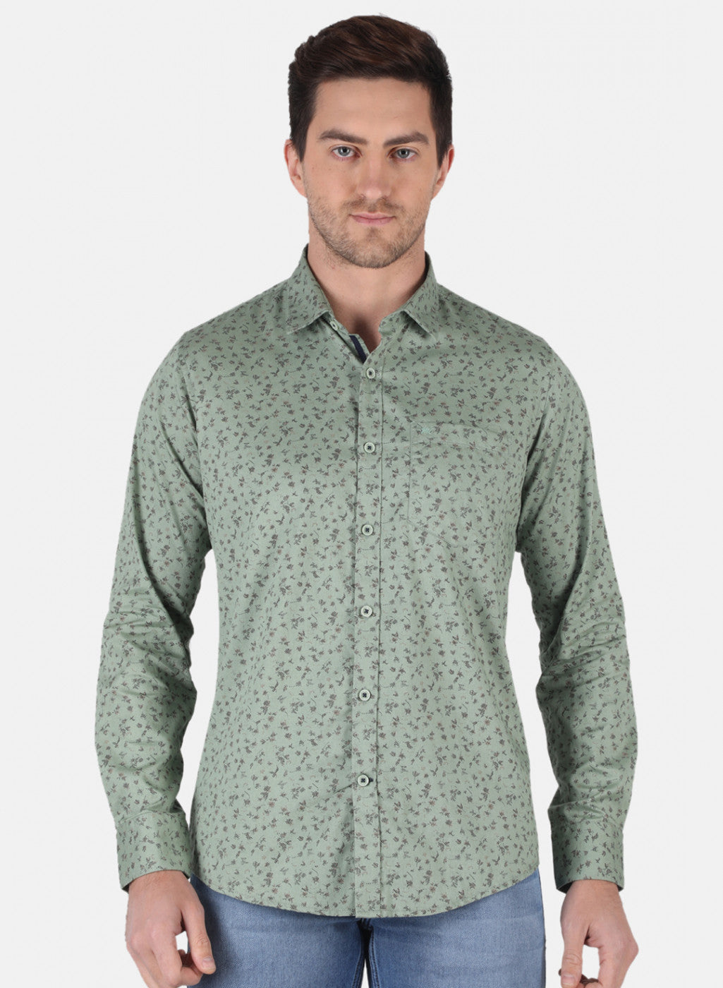 Men Green Printed Shirt