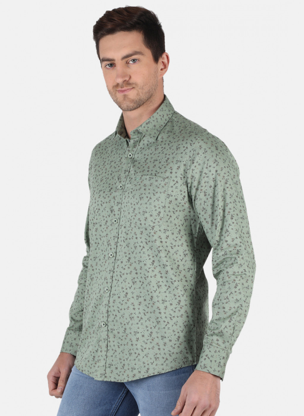 Men Green Printed Shirt