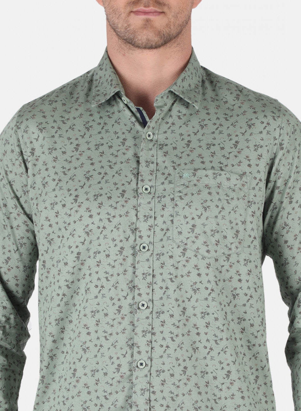 Men Green Printed Shirt