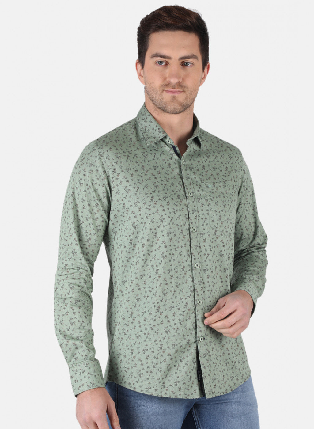 Men Green Printed Shirt