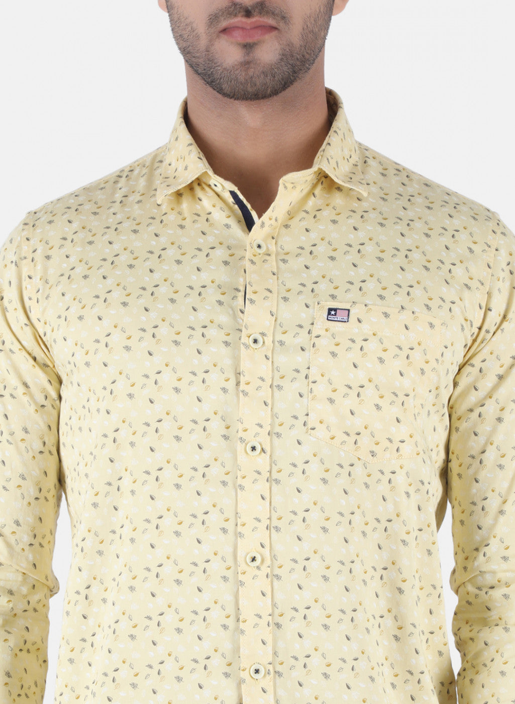 Men Yellow Printed Shirt