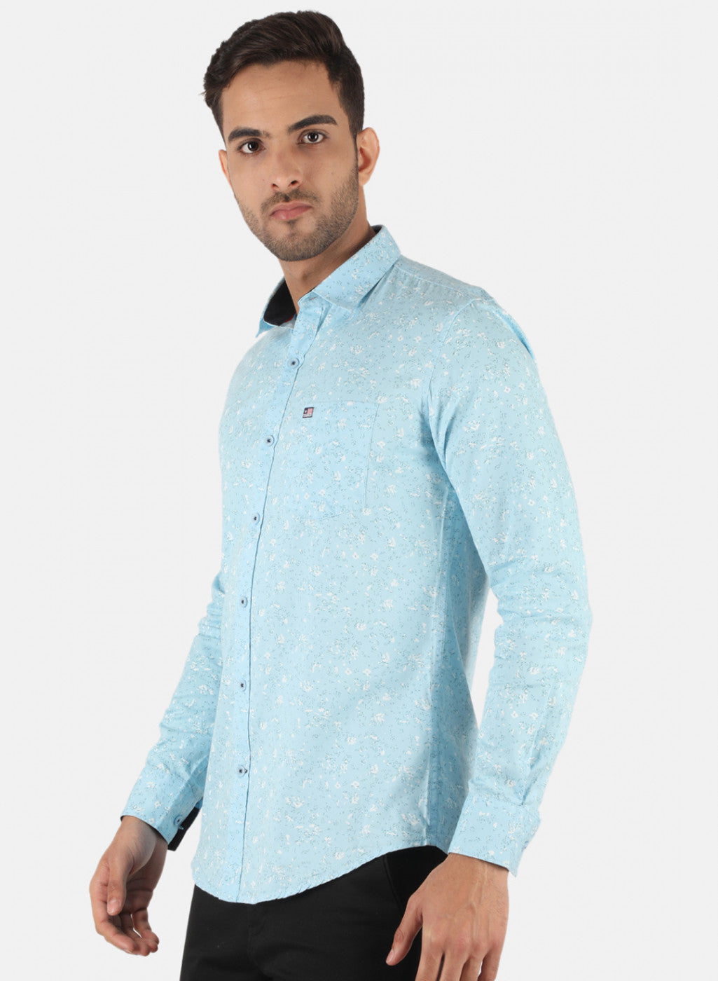 Men Blue Printed Shirt