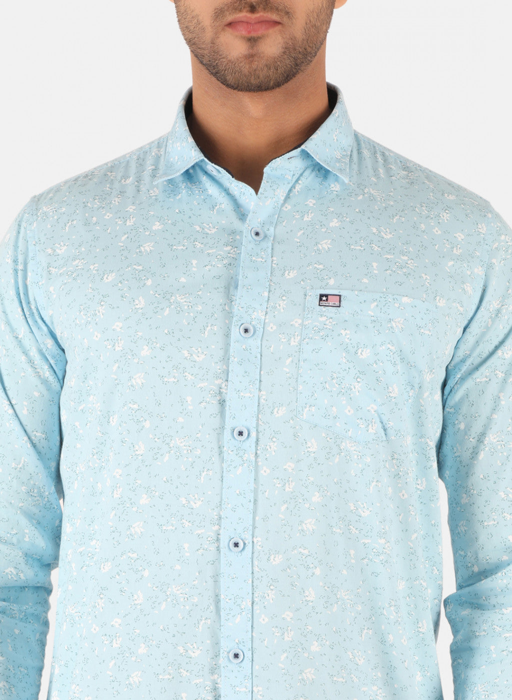 Men Blue Printed Shirt