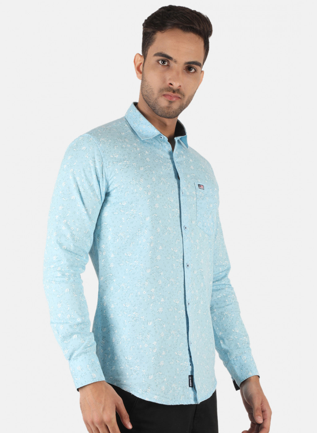 Men Blue Printed Shirt