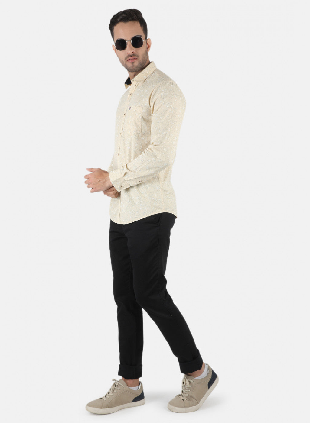 Men Beige Printed Shirt