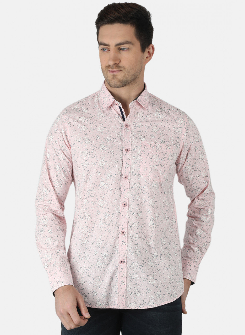 Men Pink Printed Shirt