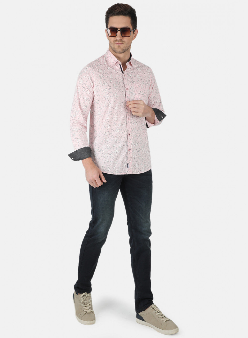 Men Pink Printed Shirt