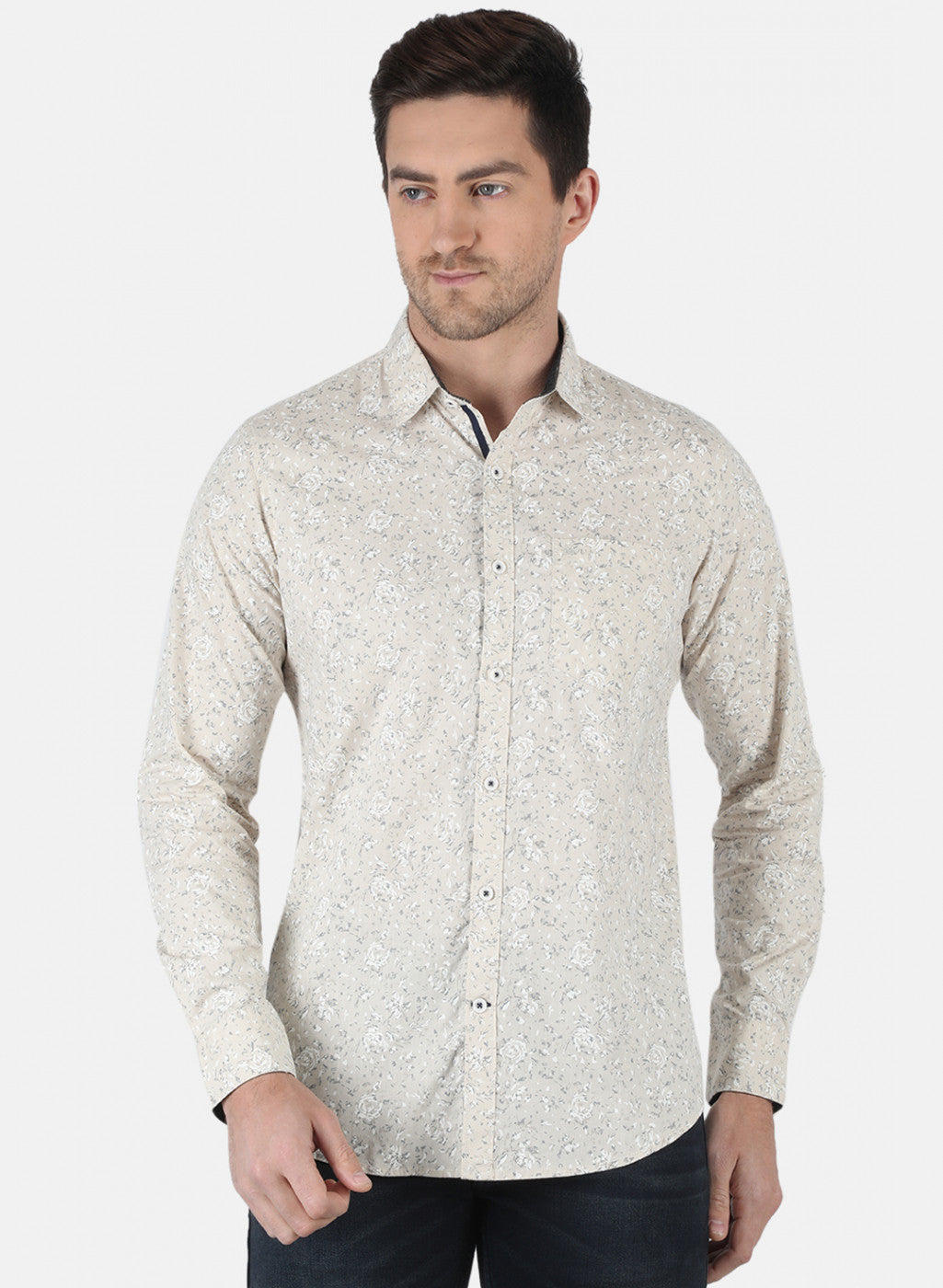 Men Beige Printed Shirt