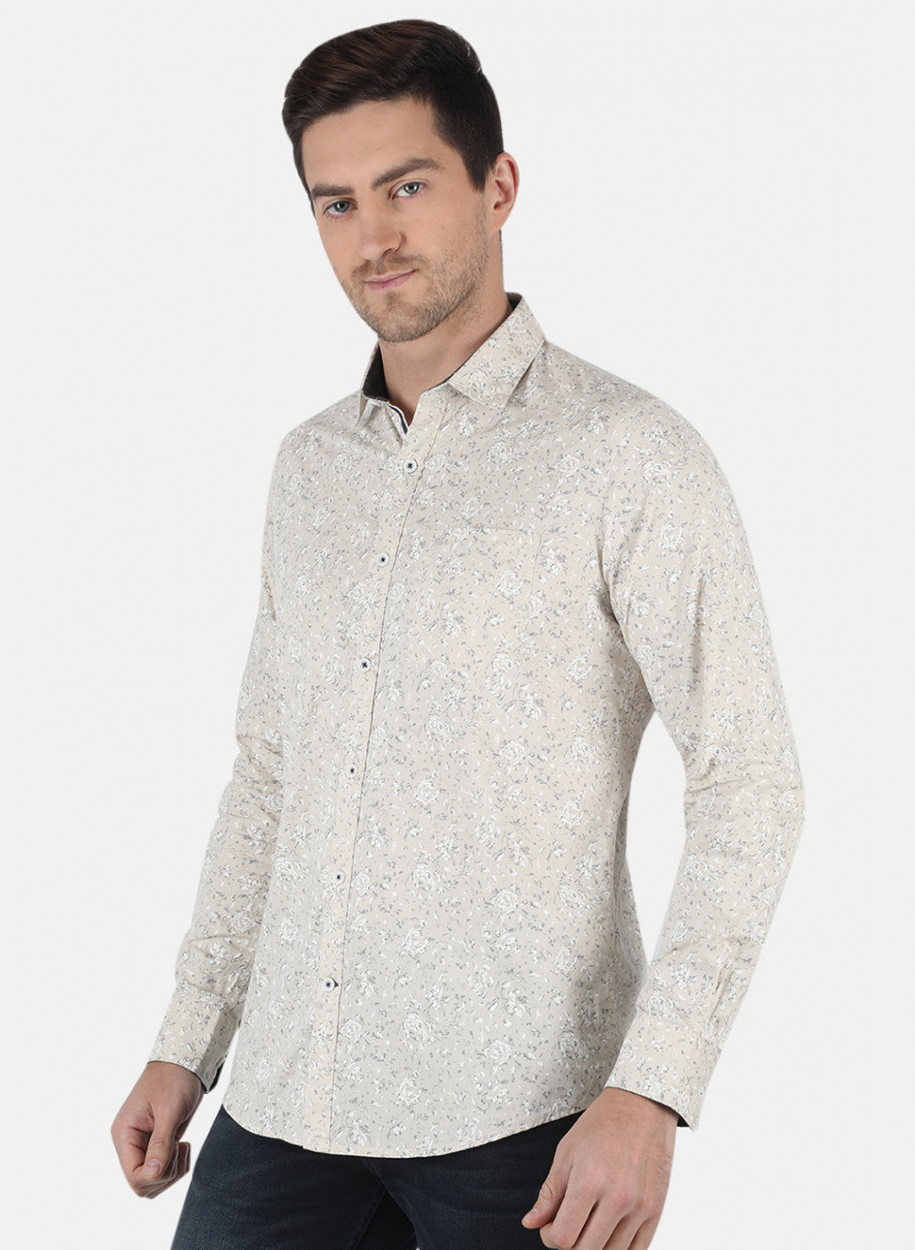 Men Beige Printed Shirt