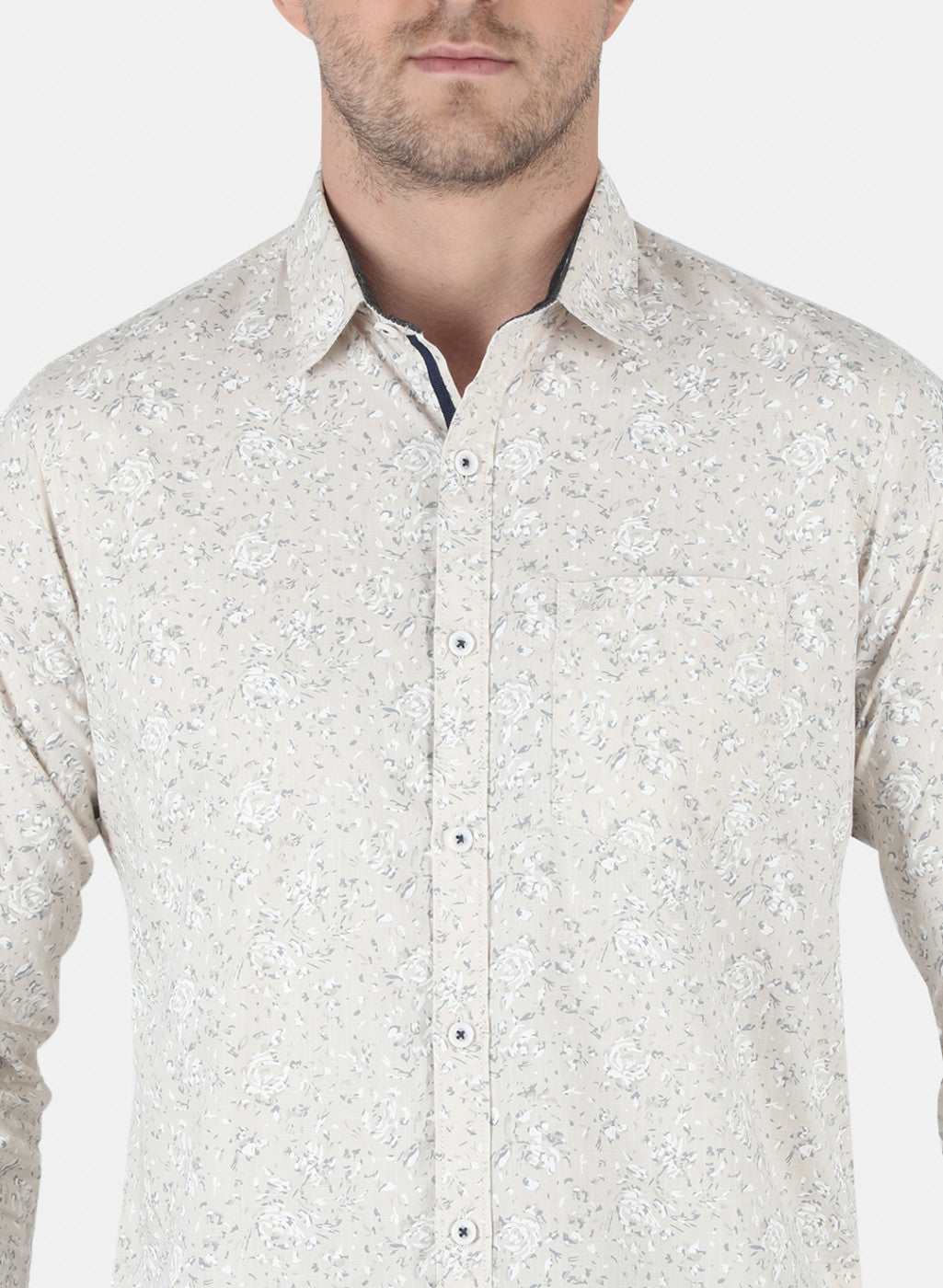 Men Beige Printed Shirt