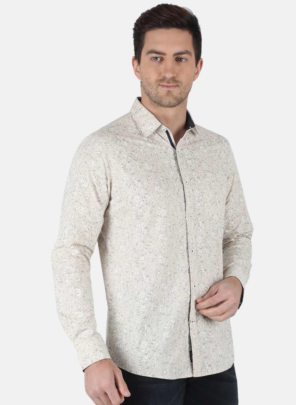 Men Beige Printed Shirt