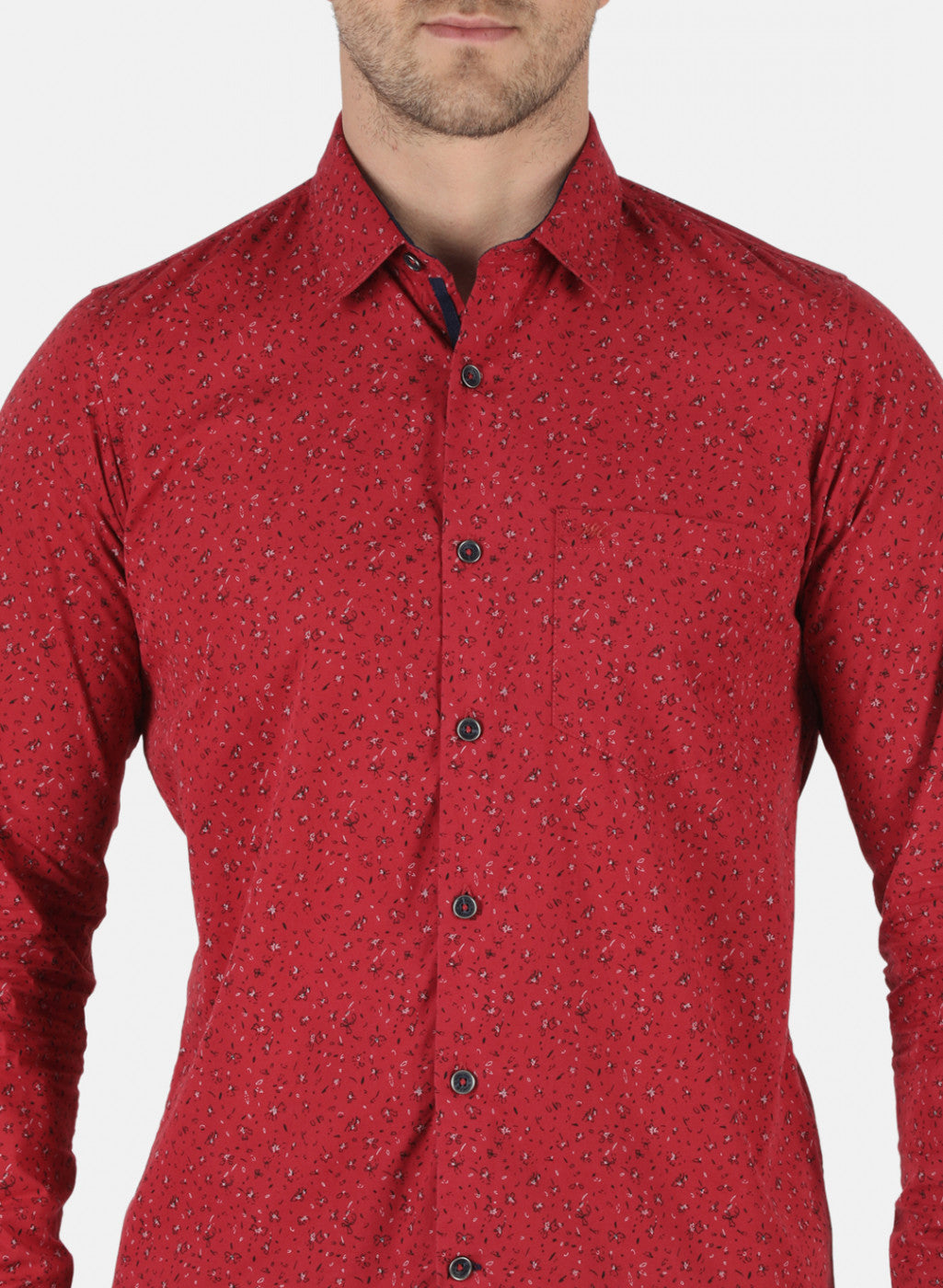 Men Maroon Printed Shirt