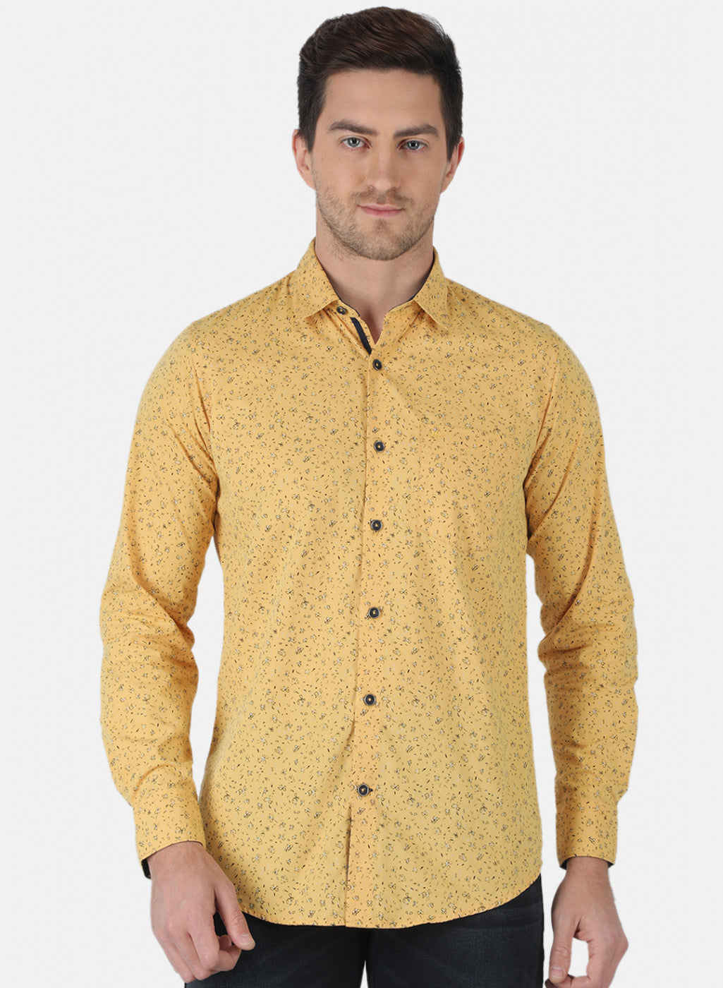 Men Mustard Printed Shirt