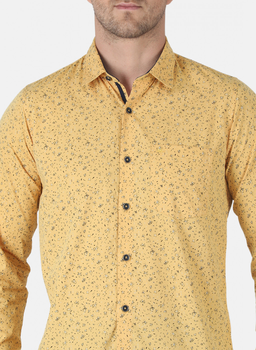 Men Mustard Printed Shirt