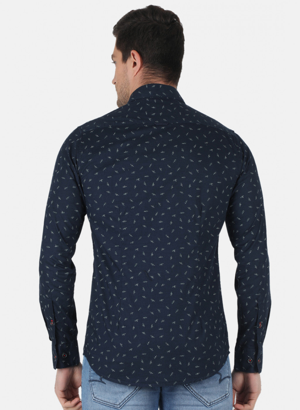 Men NAvy Blue Printed Shirt