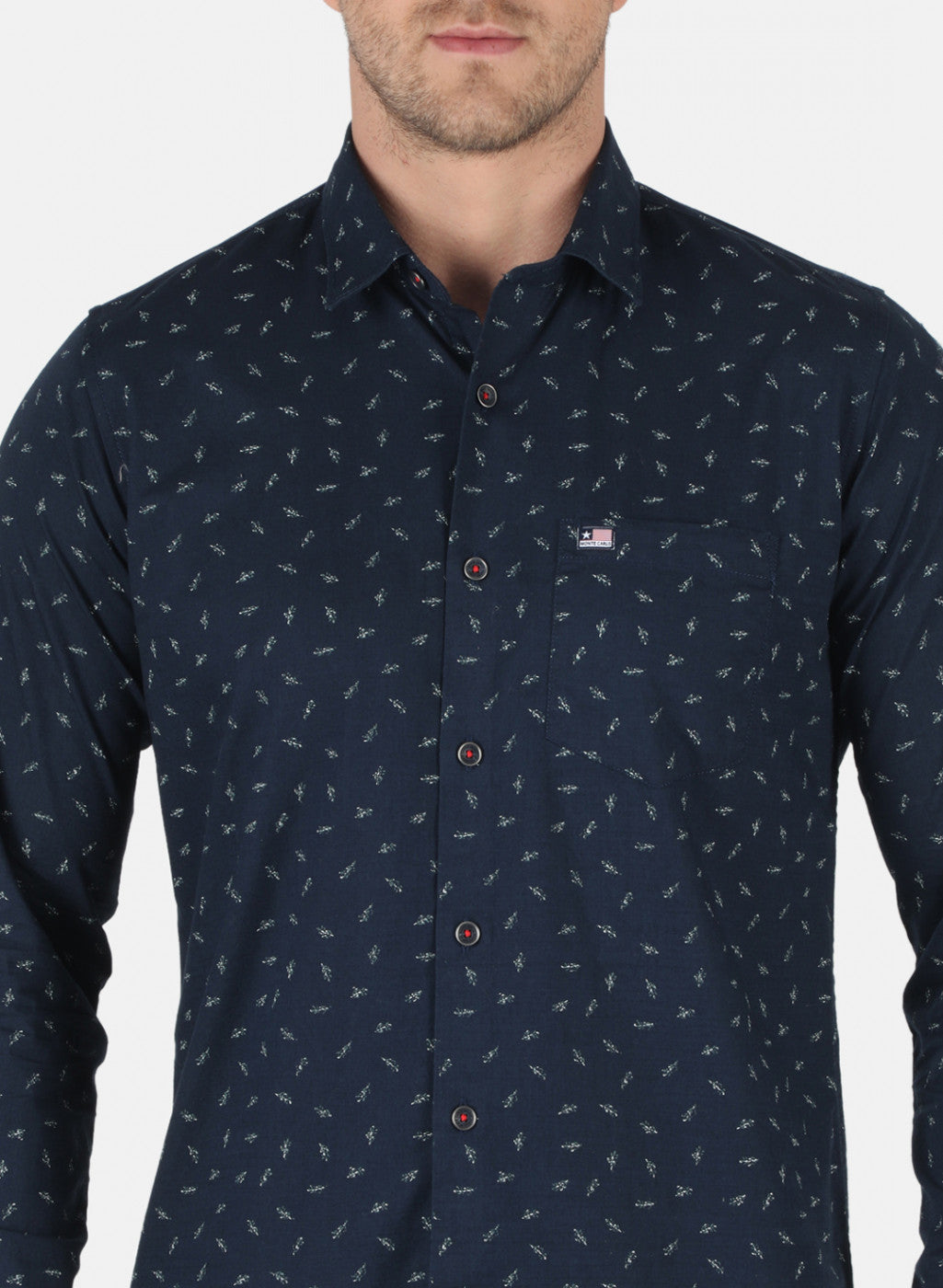 Men NAvy Blue Printed Shirt