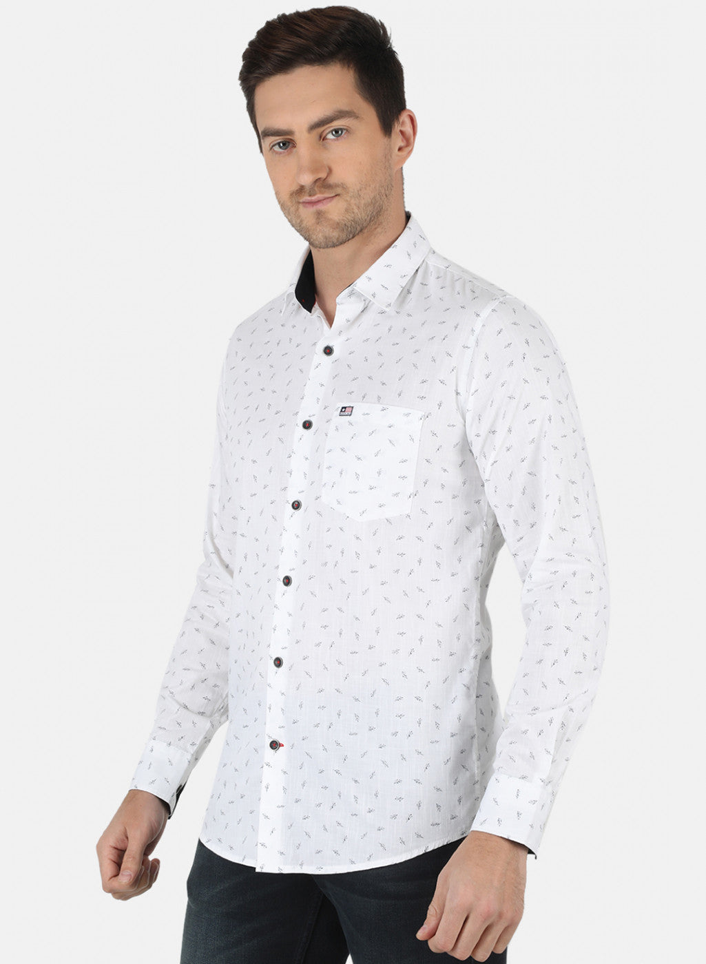 Men White Printed Shirt