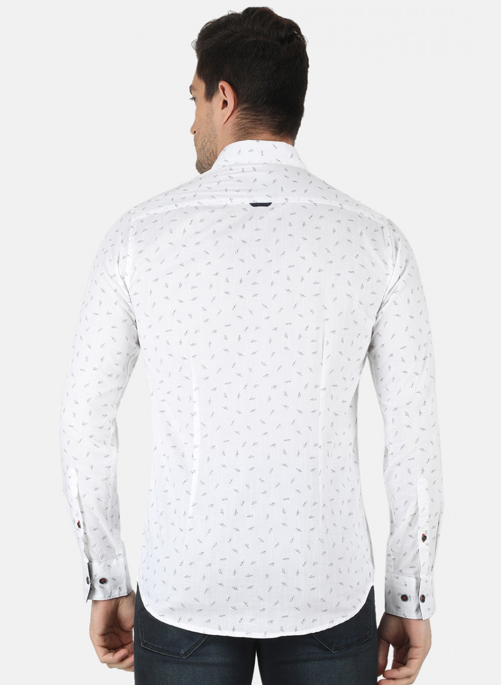 Men White Printed Shirt