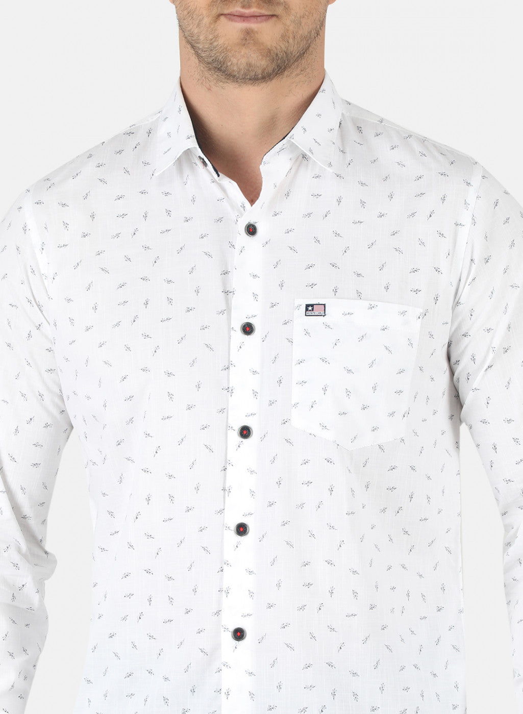 Men White Printed Shirt