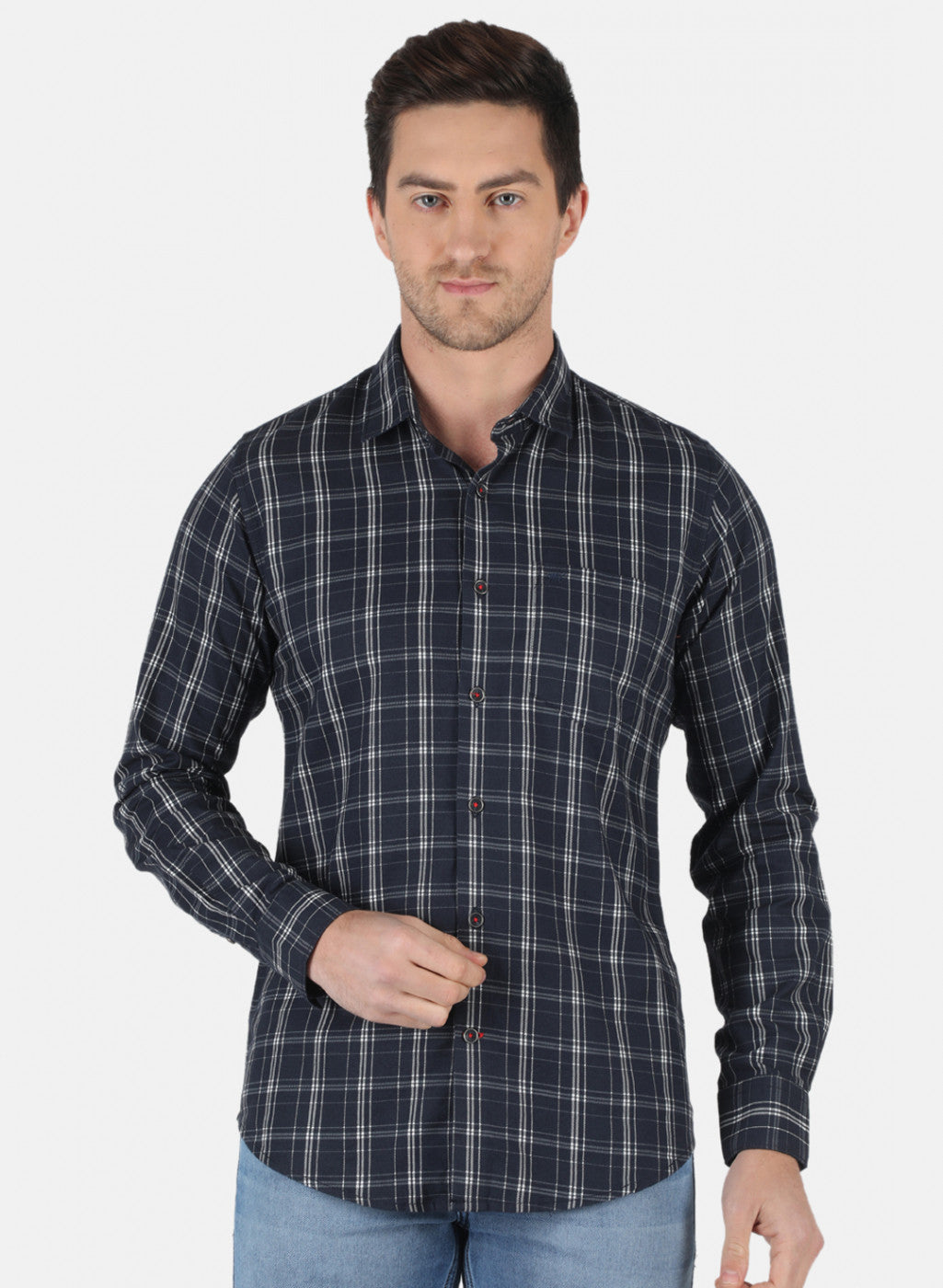 Men NAvy Blue Printed Shirt