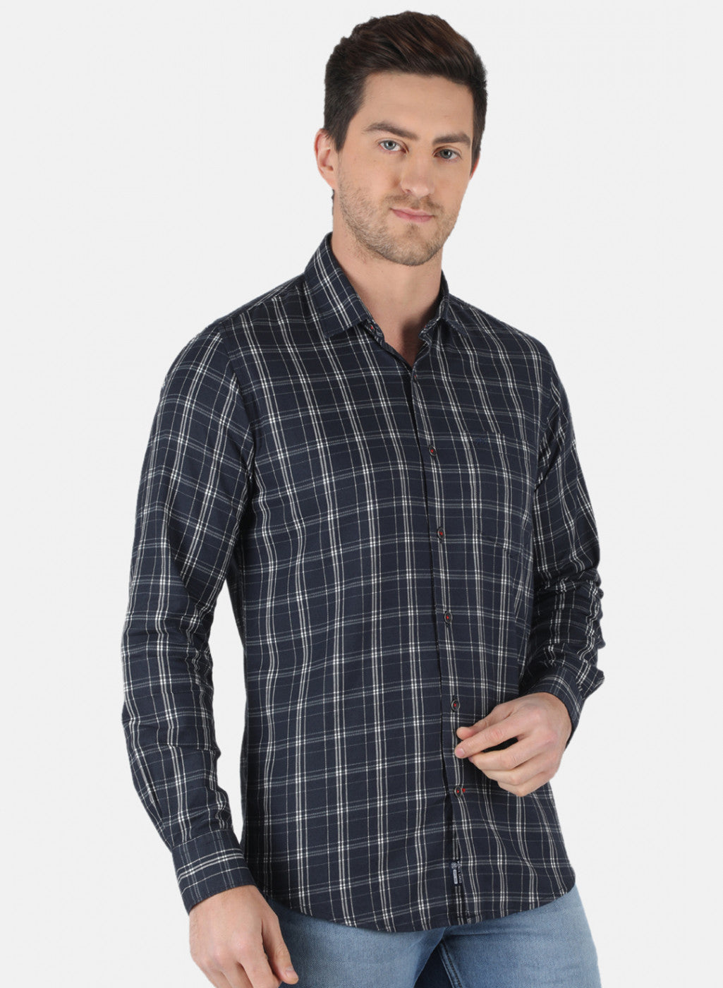 Men NAvy Blue Printed Shirt