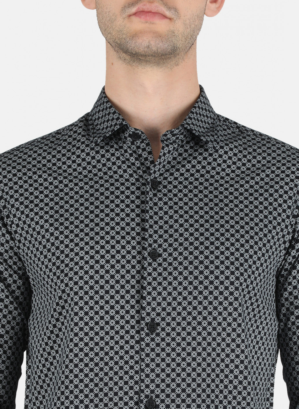 Men Black Printed Shirt