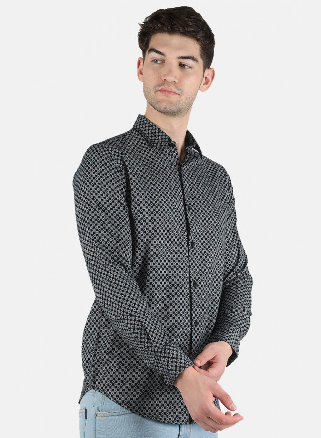 Men Black Printed Shirt