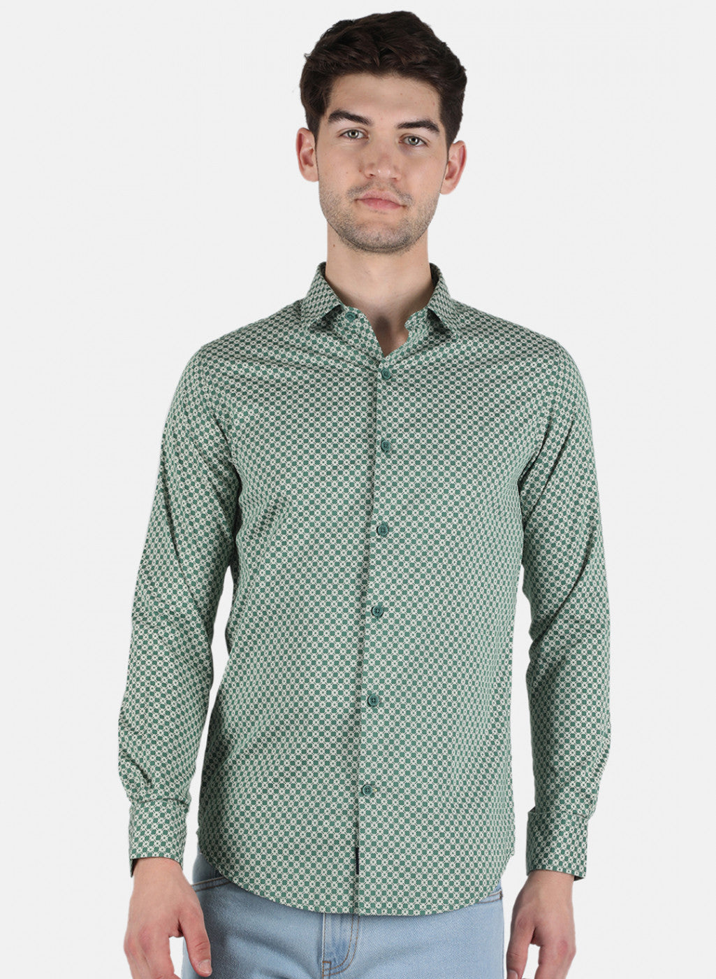 Men Green Printed Shirt